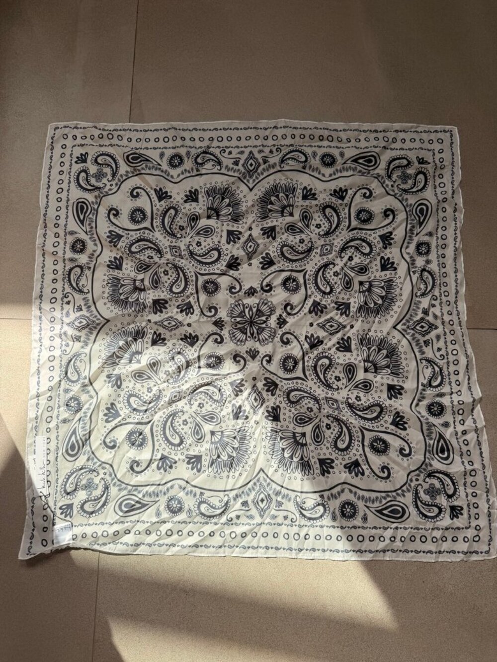 Nicole Miller New York Black & White Paisley Scarf